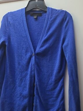 EXPRESS Cashmere Button Down Cardigan. Royal Blue. Size M